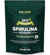 Organic Spirulina Powder (16 Ounce): Naturally Vegan, Supplies Folate, Vitamin B12, Iron, Omega F...