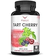 Organic Tart Cherry Extract Capsules Uric Acid Cleanse with Organic Celery Seed & Bilberry for Jo...