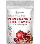 Organic Pomegranate Juice Powder, 1 Pound (91 Serving), Freeze Dried & Cold Pressed, Natural Vita...